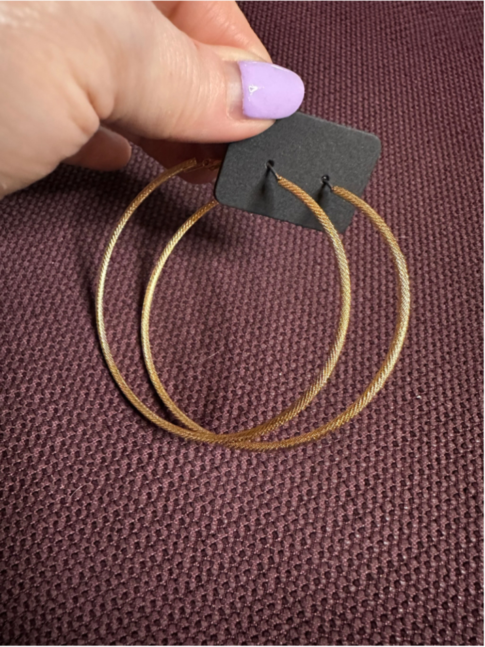 Gold Etched Hoop Earrings